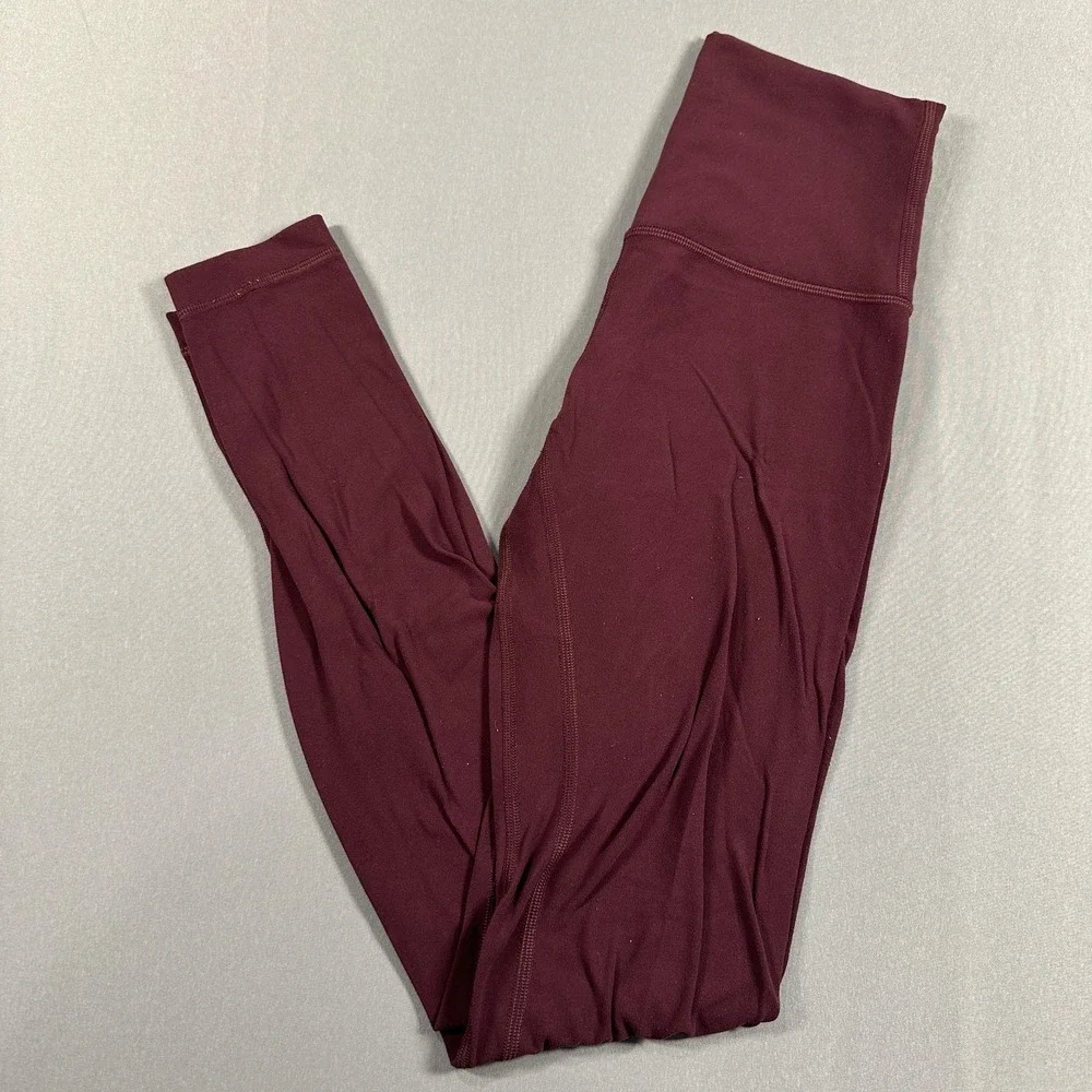 Lululemon Leggings Womens 4 Red High Rise Ankle Yoga Athletic Stretch Run Gym
